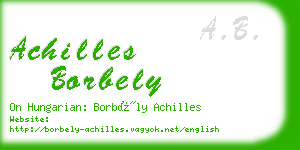 achilles borbely business card